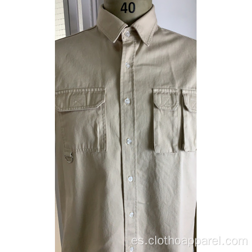 Cómoda camisa de manga corta de algodón puro para hombre